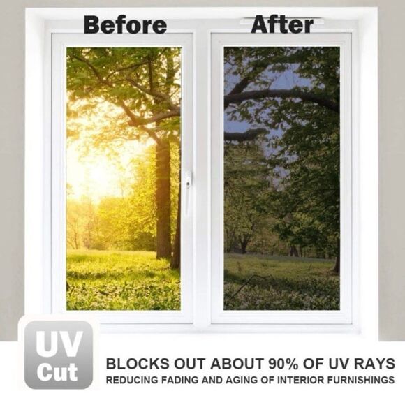 WPCTEV One Way Mirror Window Film Daytime Privacy Heat Control Film Solar Film N - Picture 5 of 6